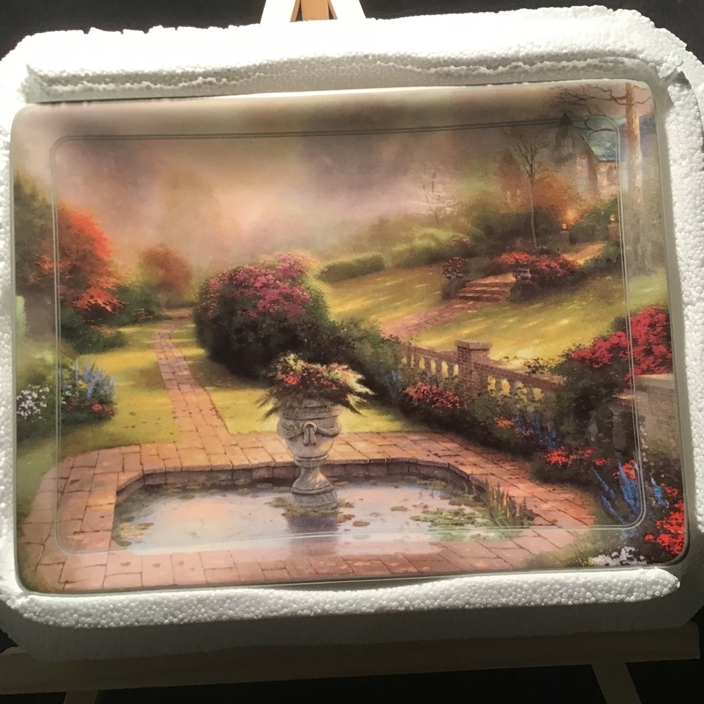 Thomas Kinkade " GARDENS BEYOND AUTUMN GATE " Collector Plate,Natures Retreat #6